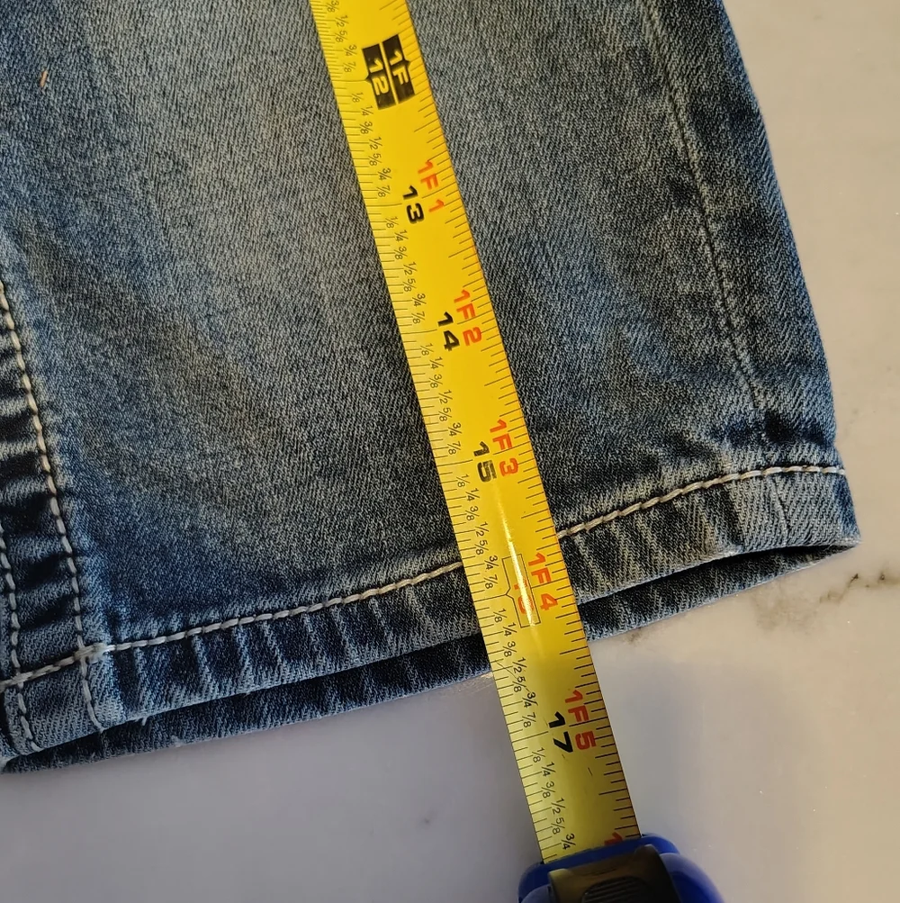 Miss Me Denim Bermuda Shirts With Embroidered Rhinestone Pockets Size 12 Girls